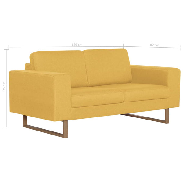 vidaXL 2-Piece Sofa Set Fabric Yellow
