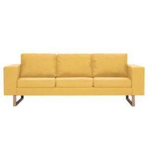 vidaXL 2-Piece Sofa Set Fabric Yellow