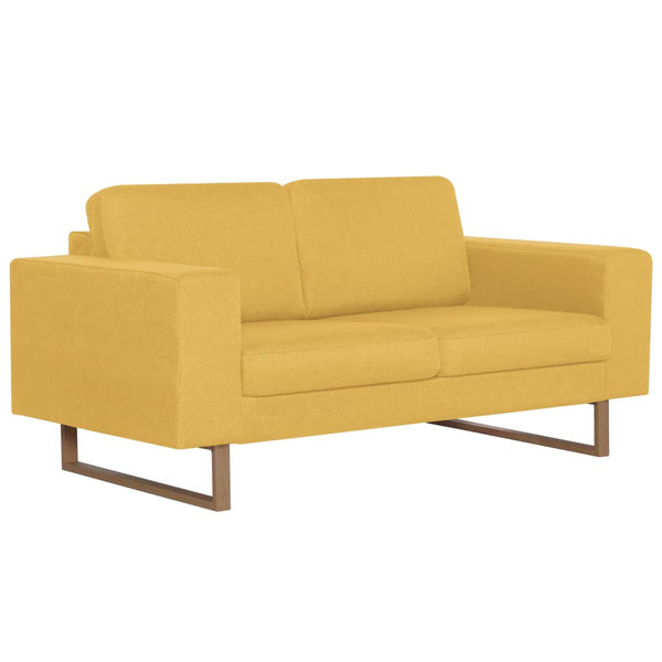 vidaXL 2-Piece Sofa Set Fabric Yellow