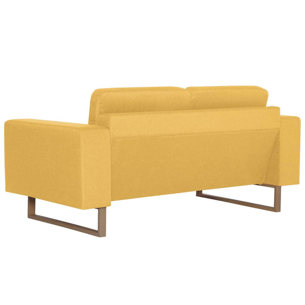 vidaXL 2-Piece Sofa Set Fabric Yellow