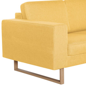 vidaXL 2-Piece Sofa Set Fabric Yellow