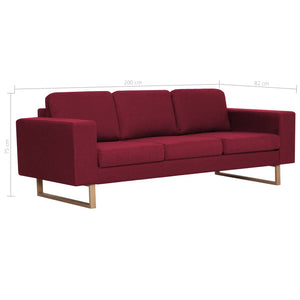 vidaXL 2-Piece Sofa Set Fabric Wine Red