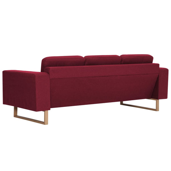 vidaXL 2-Piece Sofa Set Fabric Wine Red