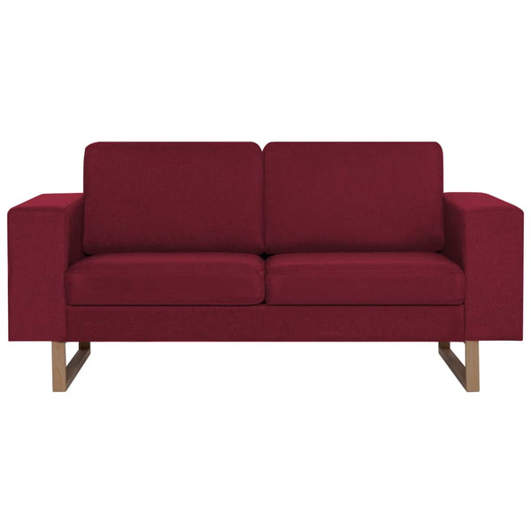 vidaXL 2-Piece Sofa Set Fabric Wine Red