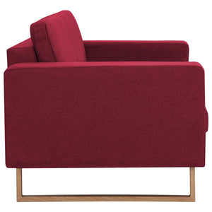 vidaXL 2-Piece Sofa Set Fabric Wine Red
