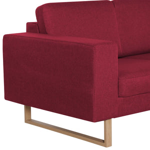 vidaXL 2-Piece Sofa Set Fabric Wine Red