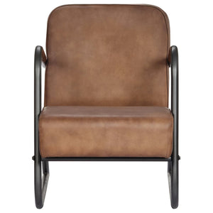 vidaXL Recliner Light Brown Genuine Leather