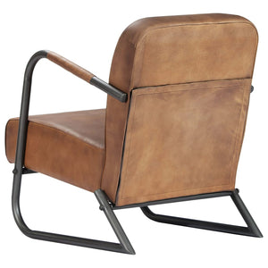 vidaXL Recliner Light Brown Genuine Leather