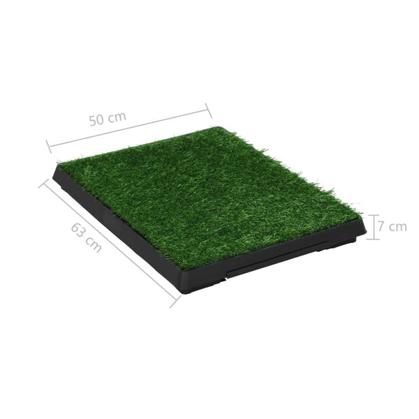 vidaXL Pet Toilet with Tray & Artificial Grass Green 63x50x7 cm WC