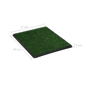 vidaXL Pet Potty with Tray & Artificial Grass Green 64x51x3 cm Toilet