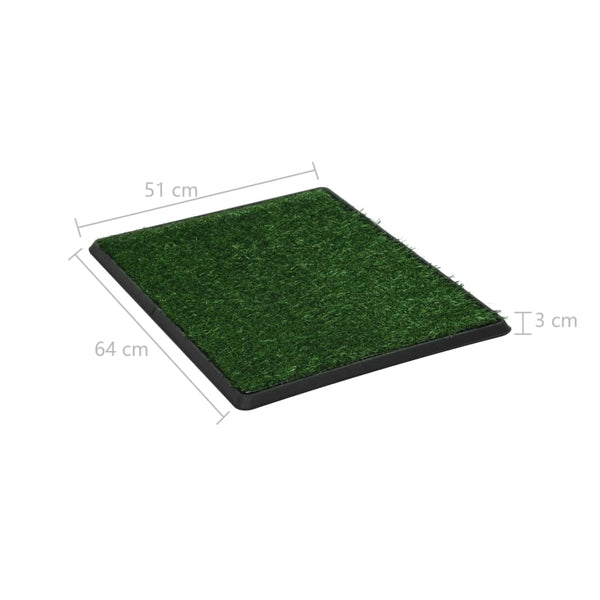 vidaXL Pet Potty with Tray & Artificial Grass Green 64x51x3 cm Toilet