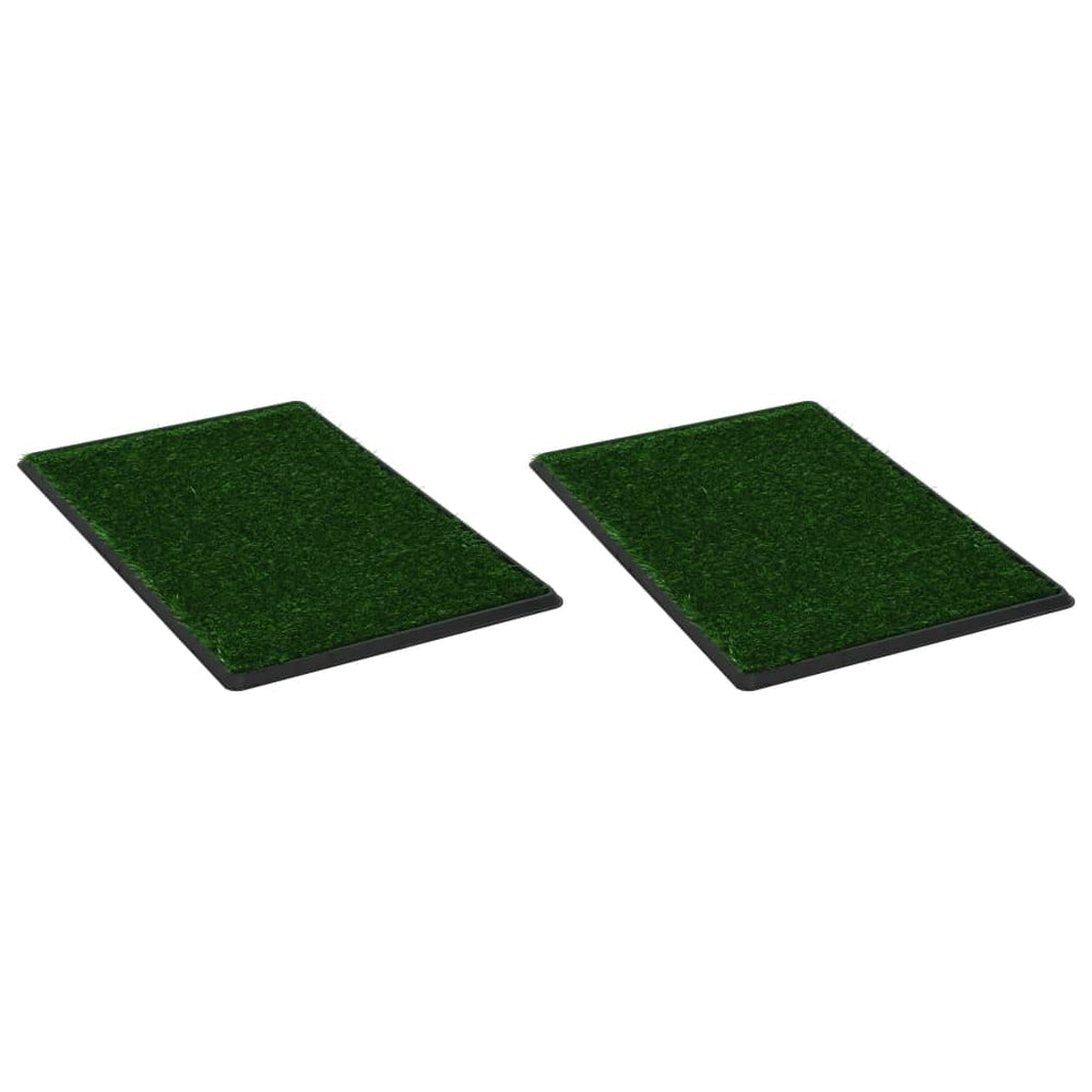 vidaXL Pet Toilets 2 pcs. with Tray Artificial Grass Green 76x51x3 cm