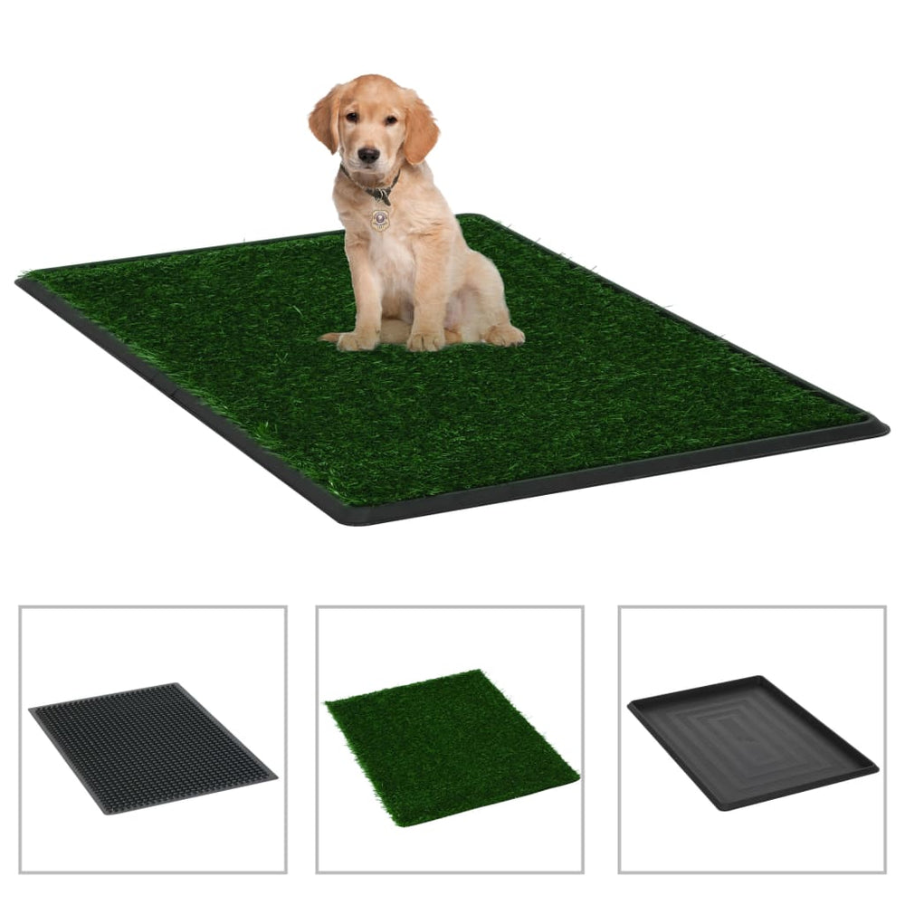 vidaXL Pet Toilets 2 pcs. with Tray Artificial Grass Green 76x51x3 cm