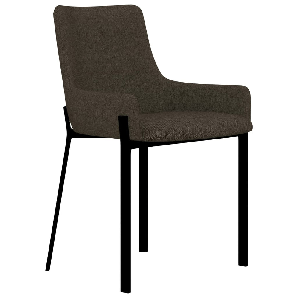 vidaXL Dining Chairs 2 pcs Brown Fabric