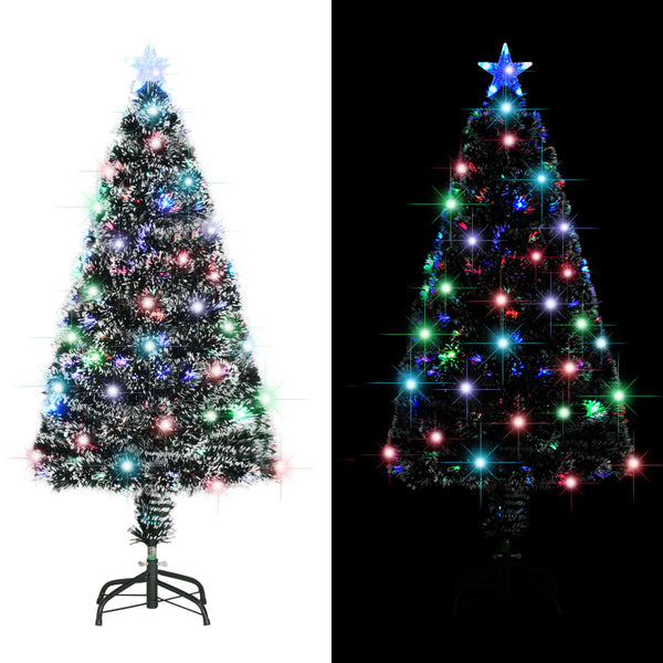 Vorbeleuchteter Weihnachtsbaum mit Ständer und LED 120 cm Glasfaser