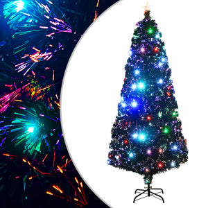 vidaXL Pre-Lit Christmas Tree with Stand and LED 210 cm Fiber Optic