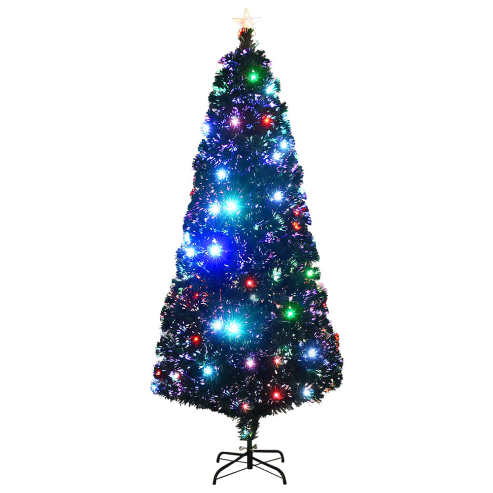 vidaXL Pre-Lit Christmas Tree with Stand and LED 210 cm Fiber Optic