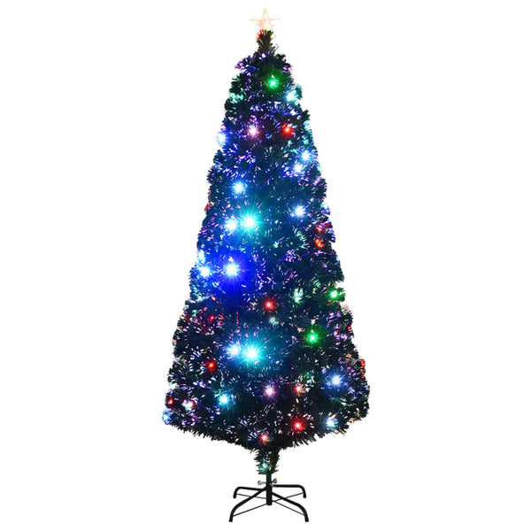 vidaXL Pre-Lit Christmas Tree with Stand and LED 210 cm Fiber Optic