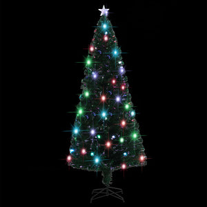 vidaXL Pre-Lit Christmas Tree with Stand and LED 210 cm Fiber Optic