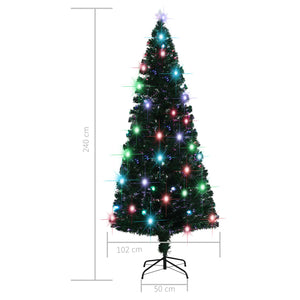 vidaXL Pre-Lit Christmas Tree with Stand and LED 210 cm Fiber Optic