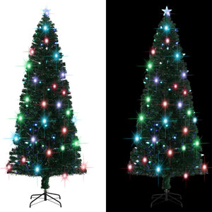 vidaXL Pre-Lit Christmas Tree with Stand and LED 240 cm Fibre Optic