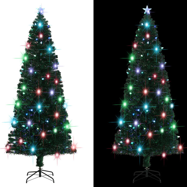 vidaXL Pre-Lit Christmas Tree with Stand and LED 240 cm Fibre Optic