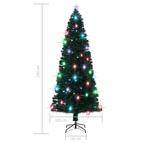 vidaXL Pre-Lit Christmas Tree with Stand and LED 240 cm Fibre Optic