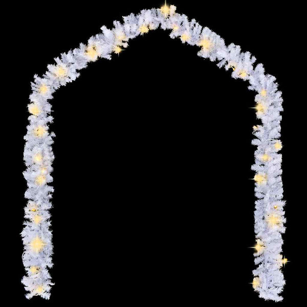 vidaXL Christmas Garland with LED Lights 10 m White