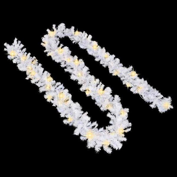 vidaXL Christmas Garland with LED Lights 10 m White