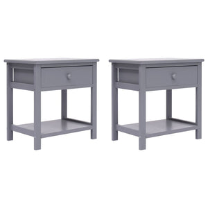 vidaXL Bedside Tables 2 pcs Grey 40x29x42 cm Paulownia Wood