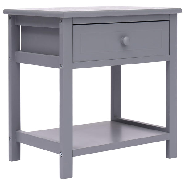 vidaXL Bedside Tables 2 pcs Grey 40x29x42 cm Paulownia Wood