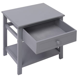vidaXL Bedside Tables 2 pcs Grey 40x29x42 cm Paulownia Wood