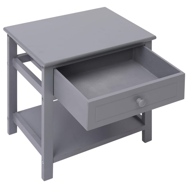 vidaXL Bedside Tables 2 pcs Grey 40x29x42 cm Paulownia Wood