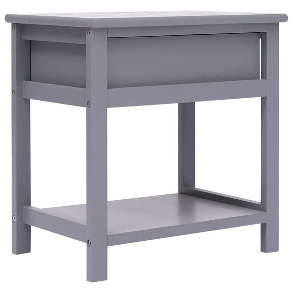 vidaXL Bedside Tables 2 pcs Grey 40x29x42 cm Paulownia Wood