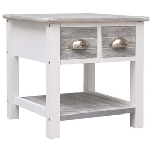 vidaXL Side Table Gray 40x40x40 cm Paulownia Wood