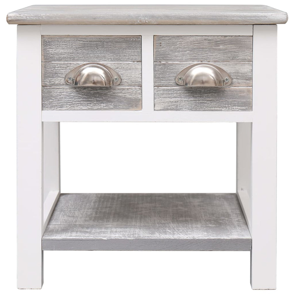 vidaXL Side Table Gray 40x40x40 cm Paulownia Wood