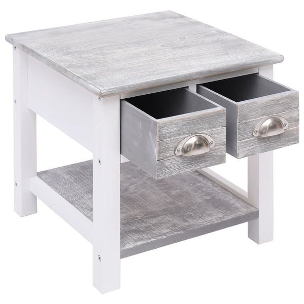 vidaXL Side Table Gray 40x40x40 cm Paulownia Wood