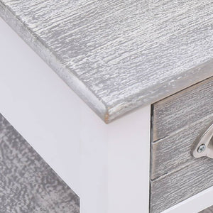 vidaXL Side Table Gray 40x40x40 cm Paulownia Wood