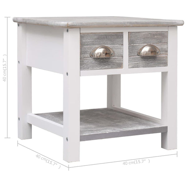vidaXL Side Table Gray 40x40x40 cm Paulownia Wood