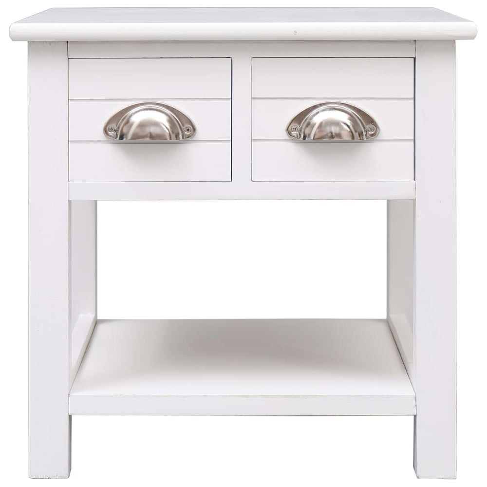 vidaXL Side Table White 40x40x40 cm Paulownia Wood