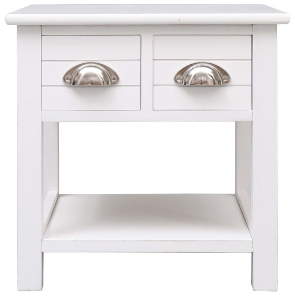 vidaXL Side Table White 40x40x40 cm Paulownia Wood