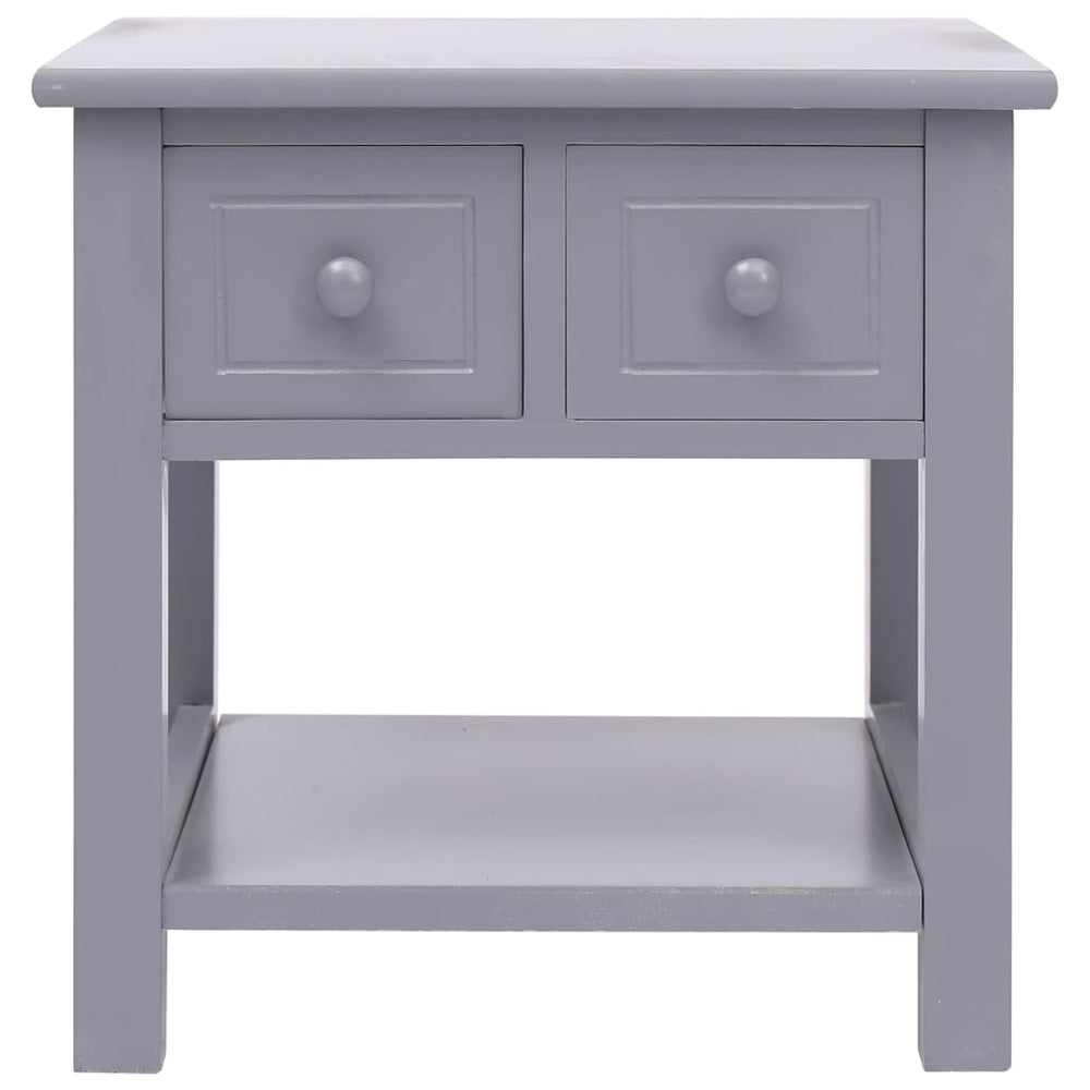 vidaXL Side Table Grey 40x40x40 cm Paulownia Wood
