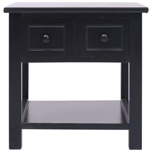 vidaXL Side Table Black 40x40x40 cm Paulownia Wood