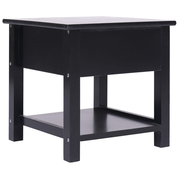 vidaXL Side Table Black 40x40x40 cm Paulownia Wood