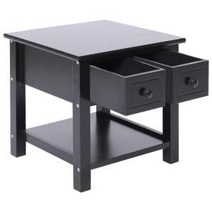 vidaXL Side Table Black 40x40x40 cm Paulownia Wood