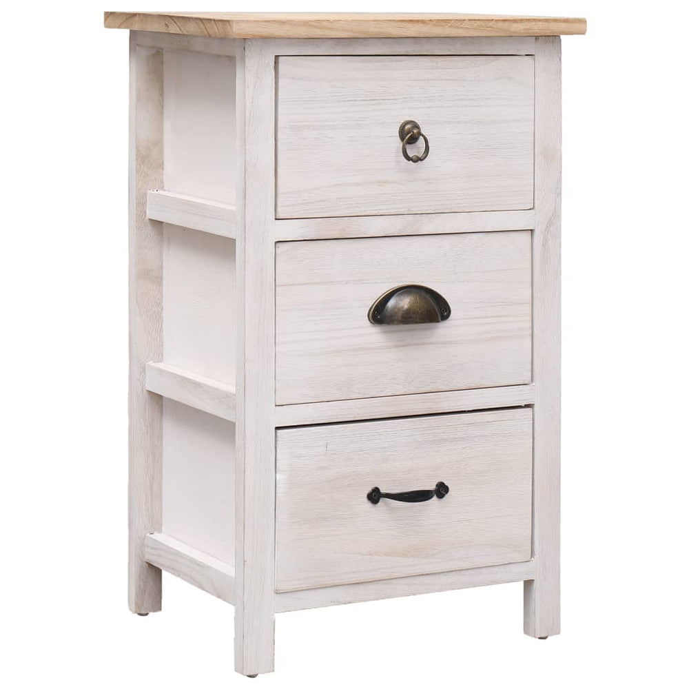 vidaXL Side Cabinet 35x25x57 cm Solid Paulownia Wood