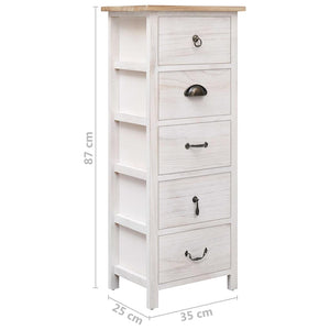 vidaXL Sideboard 35x25x87 cm Solid Paulownia Wood
