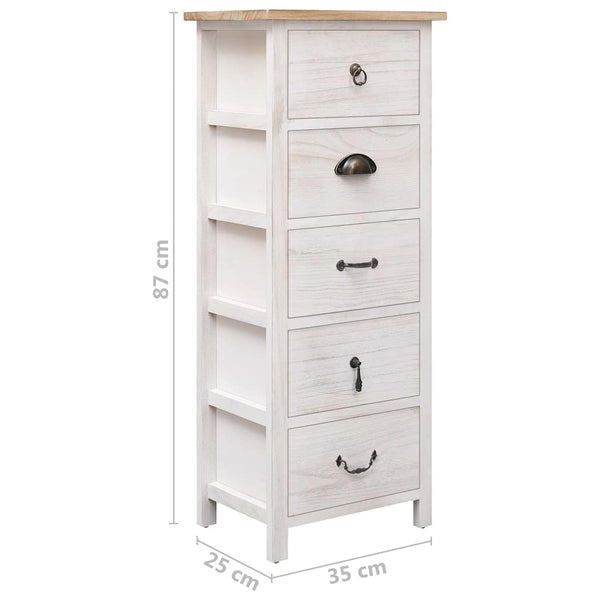 vidaXL Sideboard 35x25x87 cm Solid Paulownia Wood