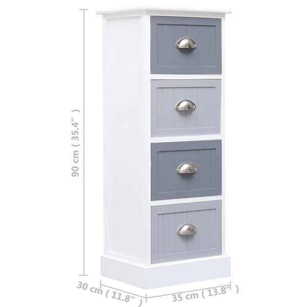 vidaXL Side Cabinet 35x30x90 cm Solid Paulownia Wood