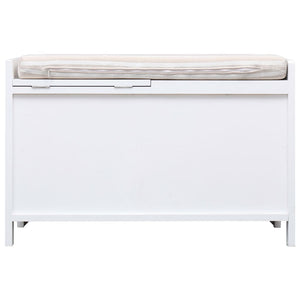 vidaXL Hallway Bench White 70 x 33.5 x 45 cm Paulownia Wood